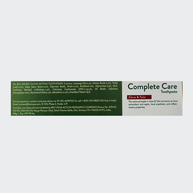 Complete Care Toothpaste (140Gm) Biotique AyurCentral Online