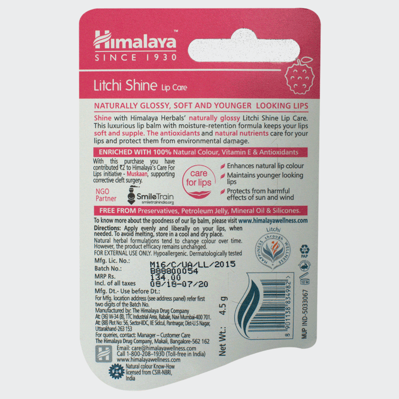 Litchi Shine Lip Care (4.5Gm) Himalaya AyurCentral Online