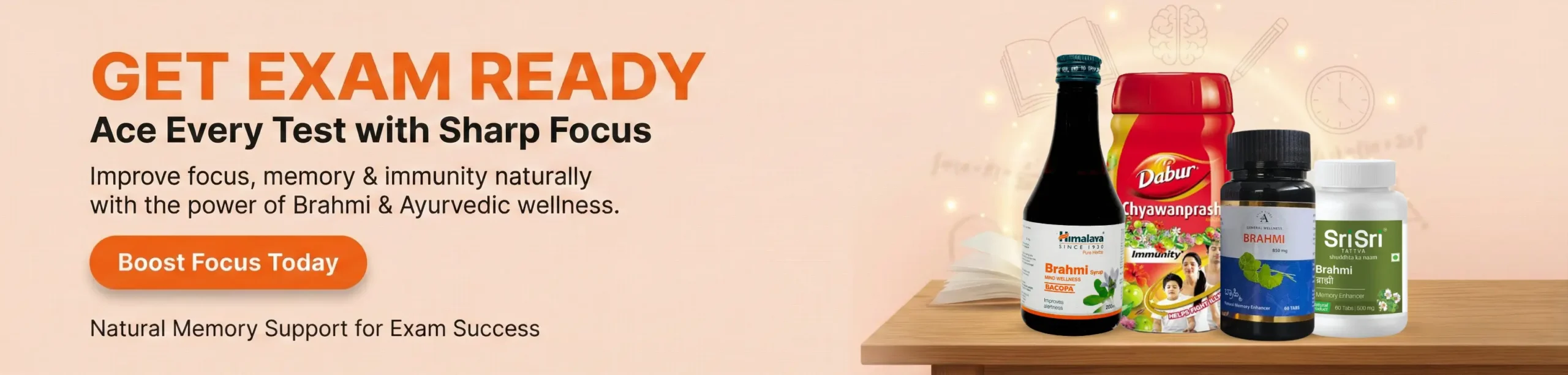 Exam Ready Ayurvedic focus and memory support products.